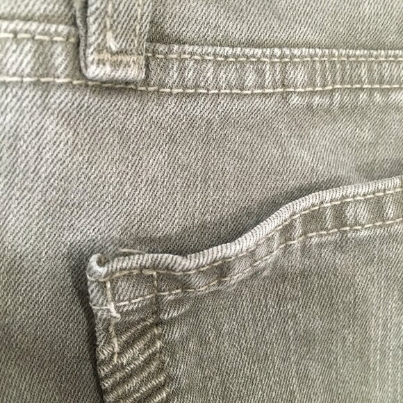 PAIGE Green Leaf Silk Coating Logo Hardware Faux Pockets Verdugo Ankle Jeans - Picture 12 of 13